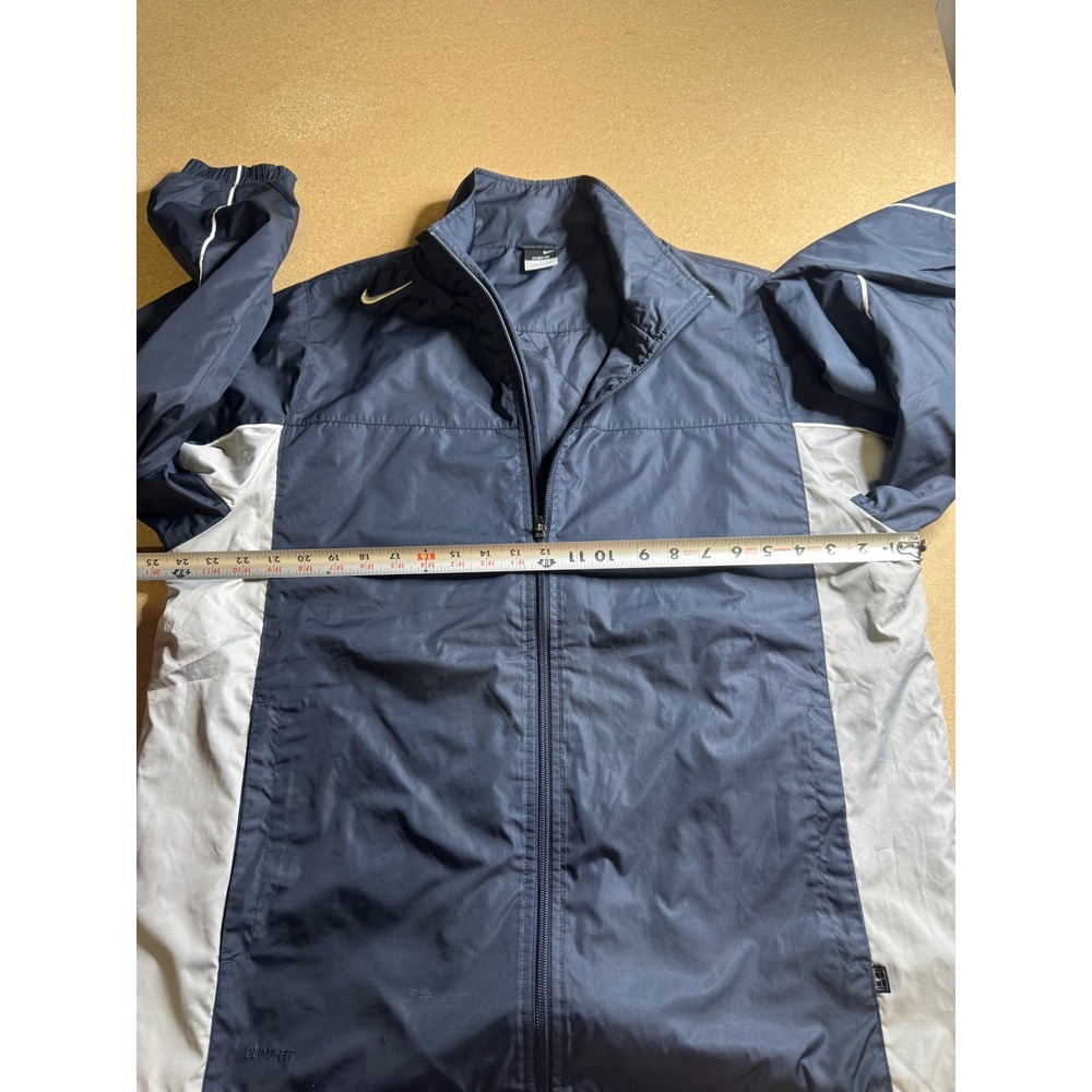 Nike Clima-FIT Windbreaker Jacket Mens Large Navy Blue Grey Full Zip Track Coat - Picture 6 of 10